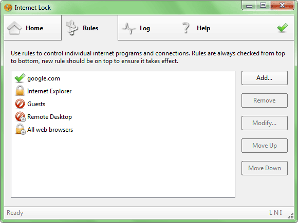 Click to view Internet Lock 6.0.0 screenshot