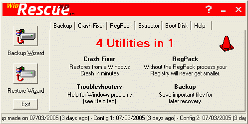 Click to view WinRescue XP 1.08.50 screenshot
