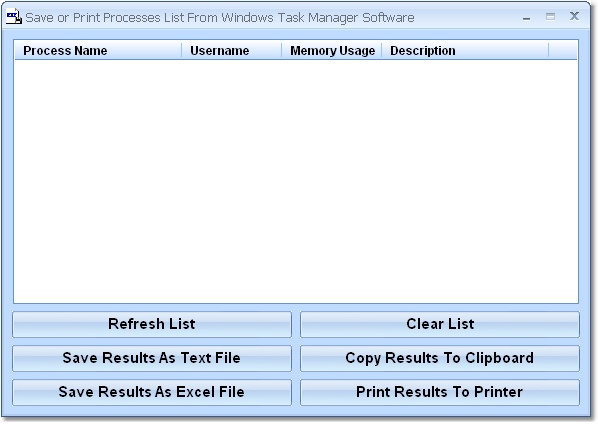 Click to view Save or Print Processes List From Windows Task Man 7.0 screenshot