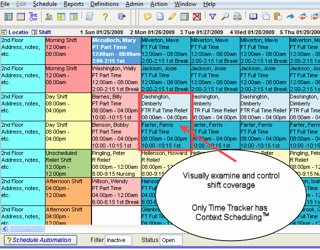 Click to view Time Tracker Scheduling Software 5.103 screenshot