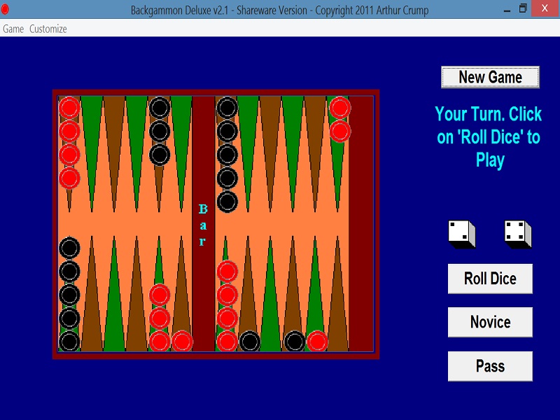 Click to view Backgammon Deluxe 2.1 screenshot