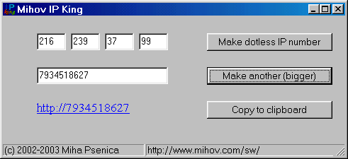 Click to view Mihov IP King 0.1 screenshot
