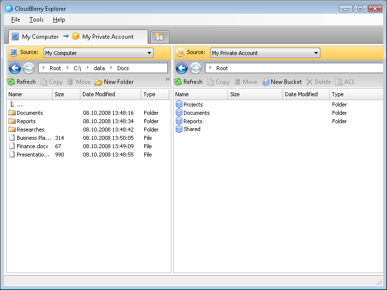 Click to view CloudBerry Explorer for Amazon S3 3.2.1.10 screenshot