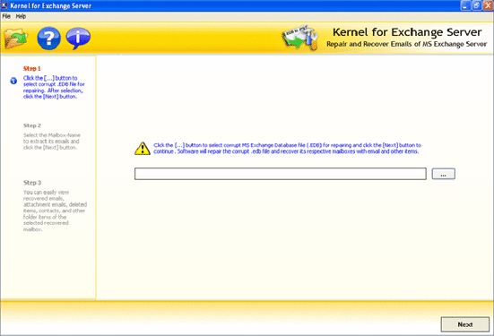 Click to view Exchange 2003 Recovery 10.10.01 screenshot