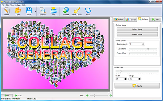 Click to view Collage Generator 1.36 screenshot