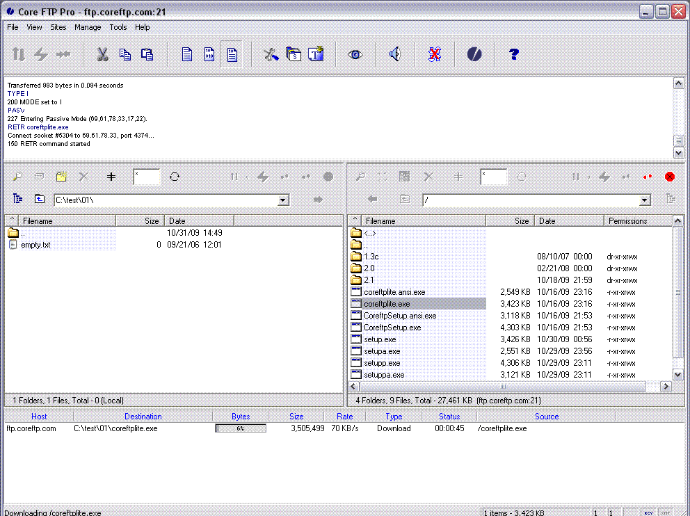 Screenshot for Core FTP Pro 2.2.1812