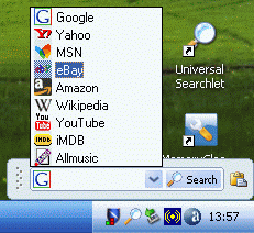 Click to view Universal Searchlet 1.22 screenshot