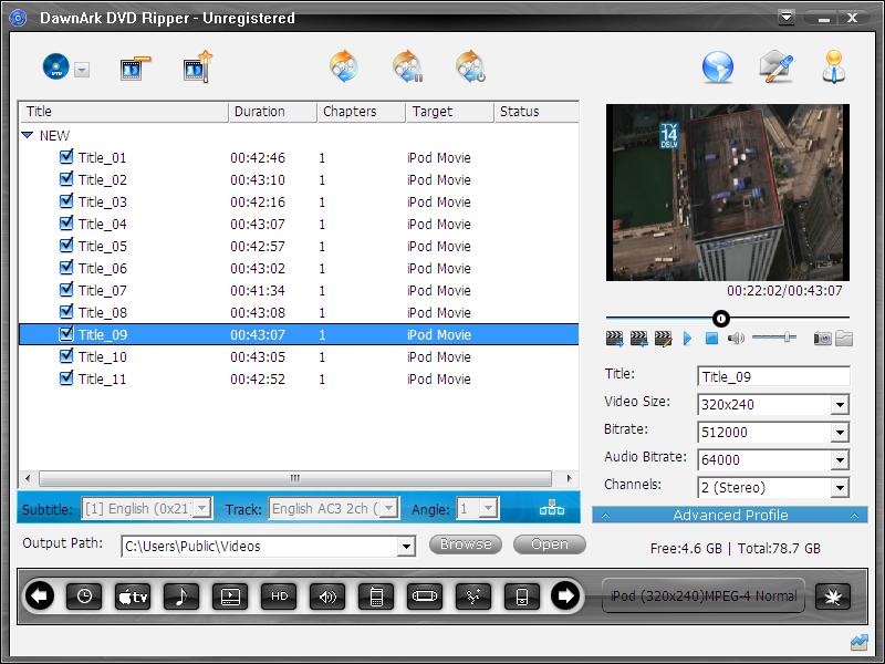Click to view DawnArk DVD Ripper 2.0.30.0216 screenshot