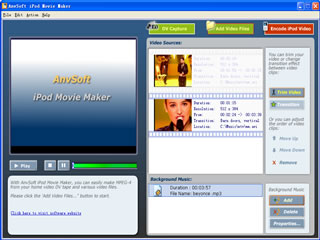Click to view AnvSoft iPod Movie Maker 2.00 screenshot