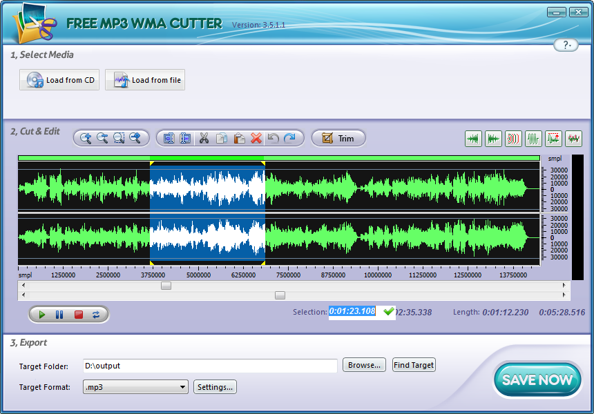 Click to view Free MP3 Cutter 5.4.9 screenshot