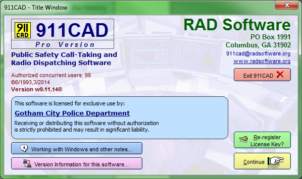 Click to view 911CAD 9.11.14 screenshot