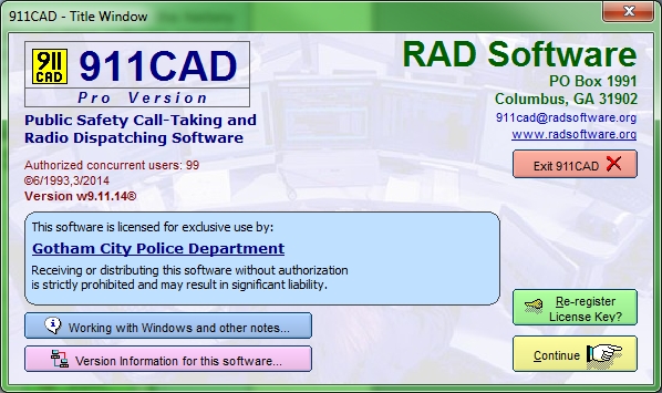 Click to view 911CAD 9.11.14 screenshot