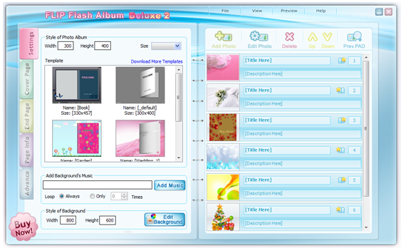 Click to view FLIP Flash Album Deluxe 1.7.1211.1 screenshot