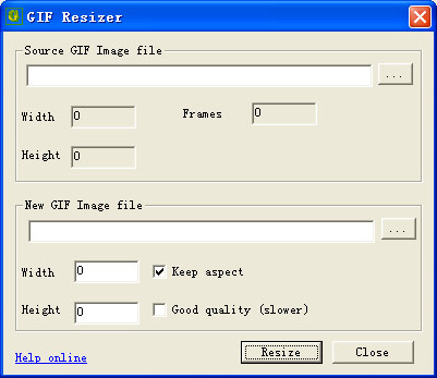 Click to view GiF Resizer 1.10 screenshot