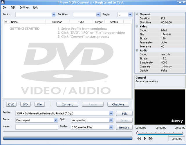 Click to view 4Movy MOV Converter 4.1 screenshot