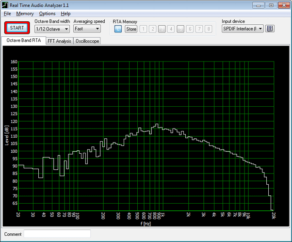 Click to view Real Time Audio Analyzer & Oscilloscope 1.2 screenshot
