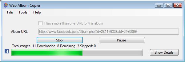 Click to view Web Album Copier 0.3.37 screenshot