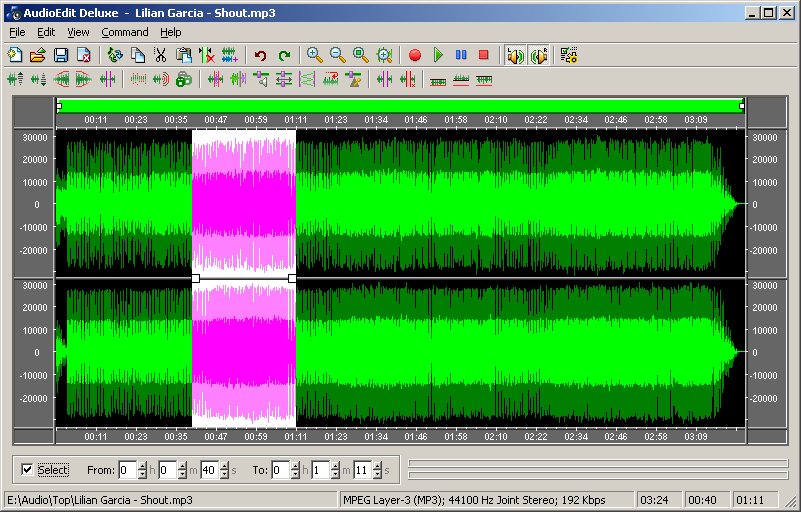 Click to view AudioEdit Deluxe 5.01 screenshot