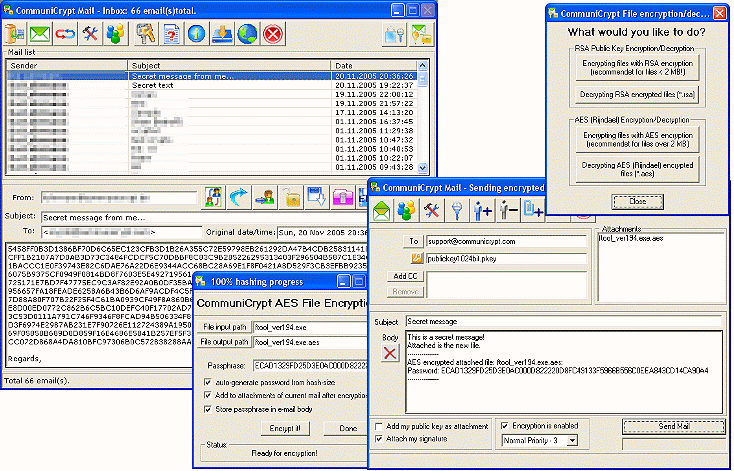 Click to view CommuniCrypt Mail 1.16 screenshot