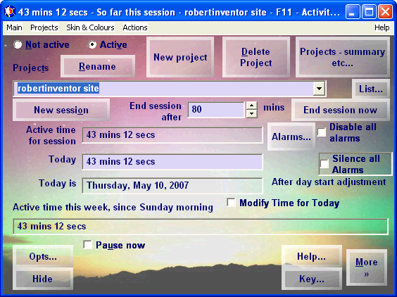 Click to view Work Log & Activity Timer 3.1 screenshot