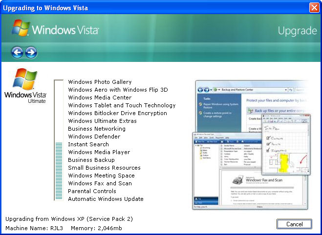 Click to view Vista Upgrade Prank 1.00 screenshot