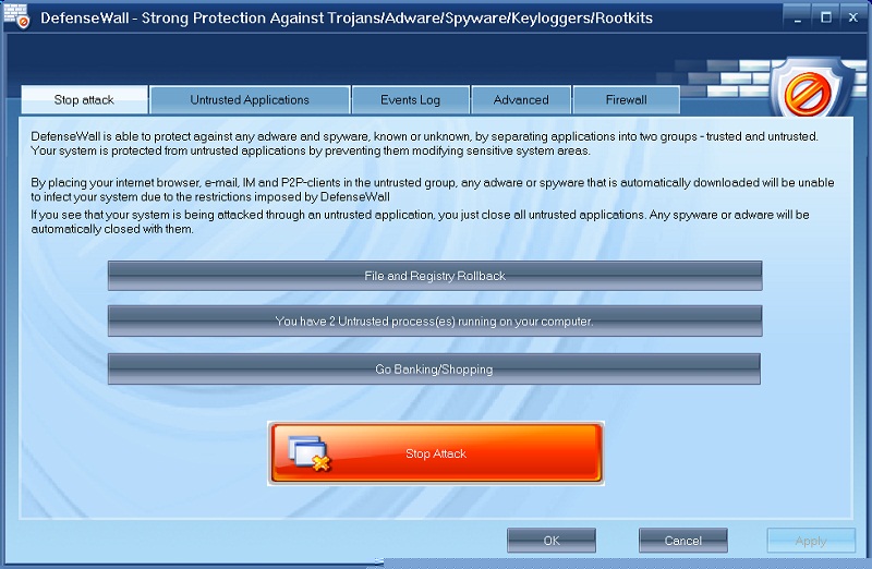 Click to view DefenseWall Personal Firewall 3.24 screenshot