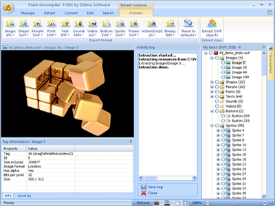 Click to view Flash Decompiler Trillix 5.3 screenshot