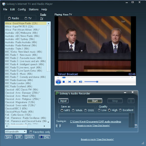 Click to view Solway's Internet TV and Radio 2.0 screenshot