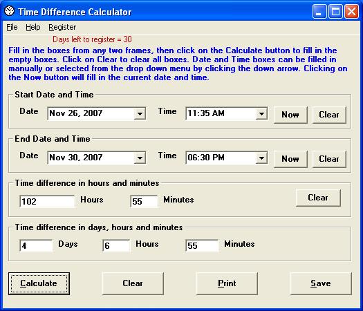 Click to view Time Difference Calculator 1.1.0 screenshot