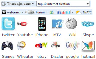 Click to view Thoosje Internet toolbar for iexplorer 2.1.5 screenshot