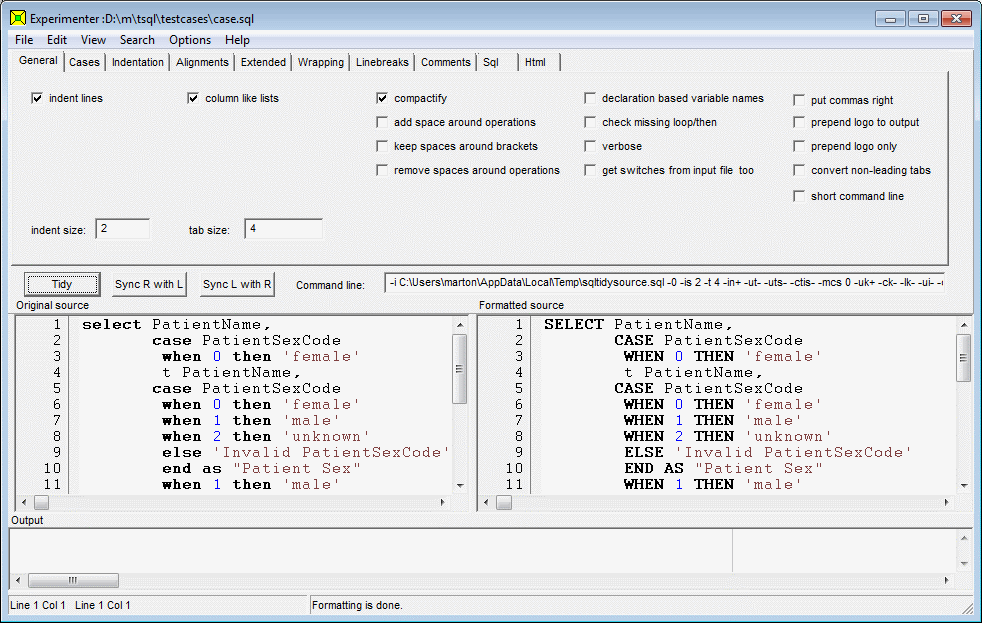 Click to view Tidycode T Sql Formatter 1.1.1 screenshot