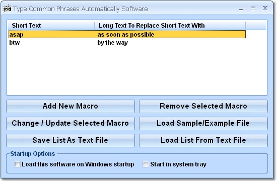 Click to view Type Common Phrases Automatically Software 7.0 screenshot