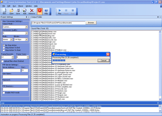 Click to view SWF Sound Automation Tool 3.0 screenshot