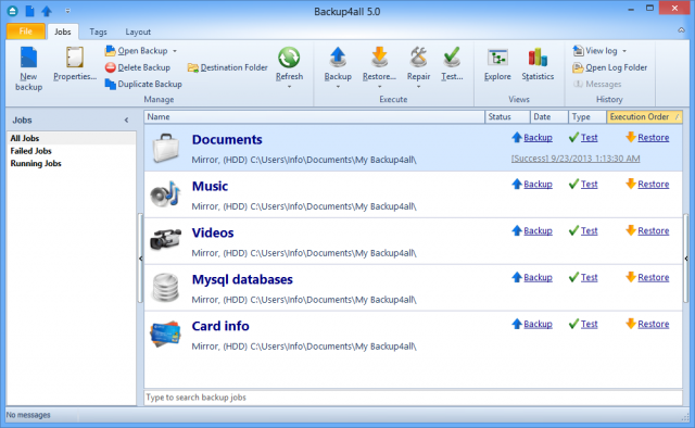 Click to view Backup4all Lite 5.1.596 screenshot