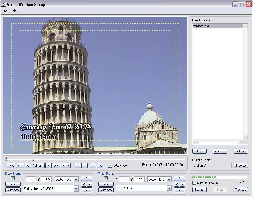 Click to view Visual DV Time Stamp 2.1.1 screenshot
