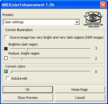 Click to view MSU Color Enhancement VirtualDub plugin 1.0.1b screenshot