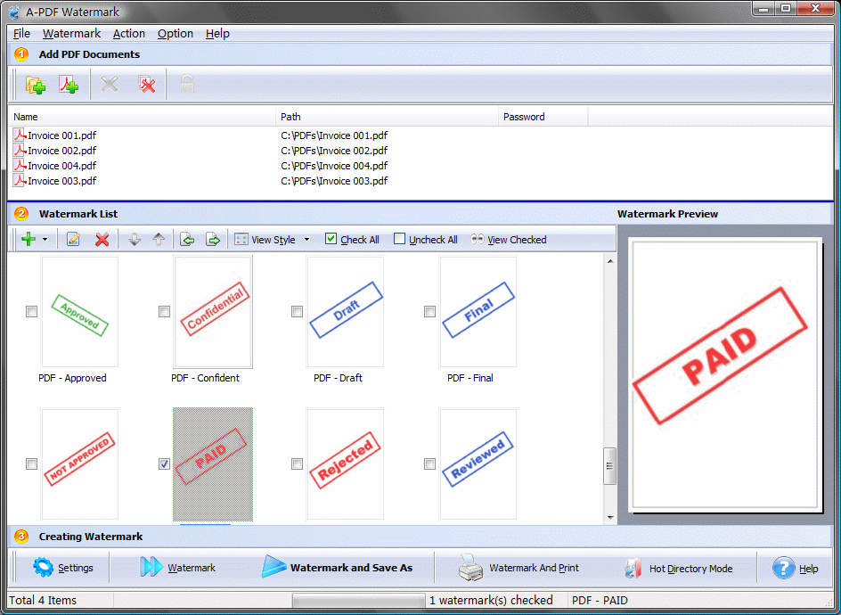 Screenshot for A-PDF Watermark 2.8.0