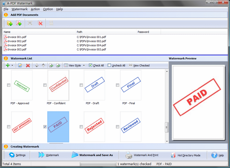 Click to view A-PDF Watermark 6.1 screenshot