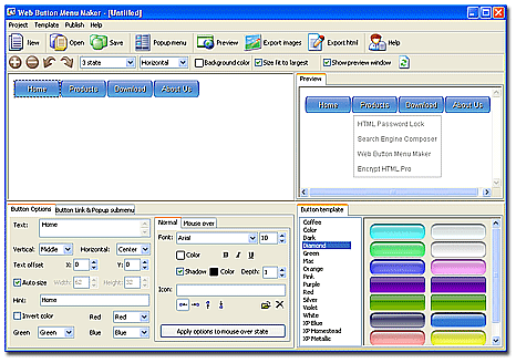 Click to view Web Button Menu Maker 3.2 screenshot