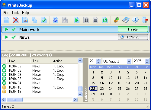 Click to view White Backup 1.0.18 screenshot