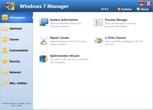 Click to view Windows 7 Manager 4.4.9 screenshot