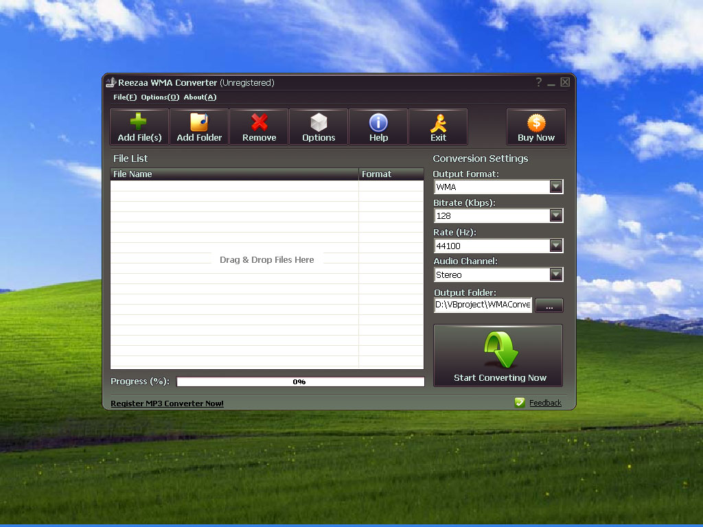 Click to view Reezaa WMA Converter 2.1.1 screenshot