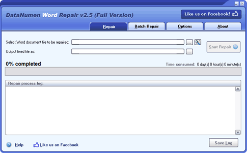 Click to view DataNumen Word Repair 2.1 screenshot