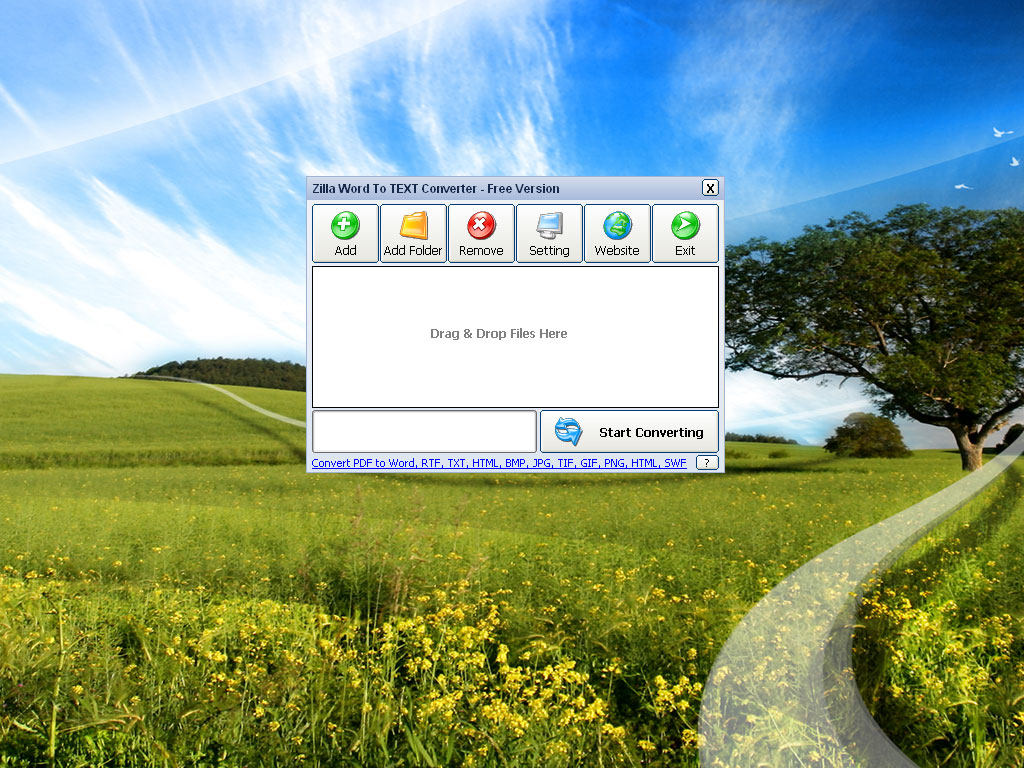 Click to view Zilla Word To Text Converter 1.1 screenshot