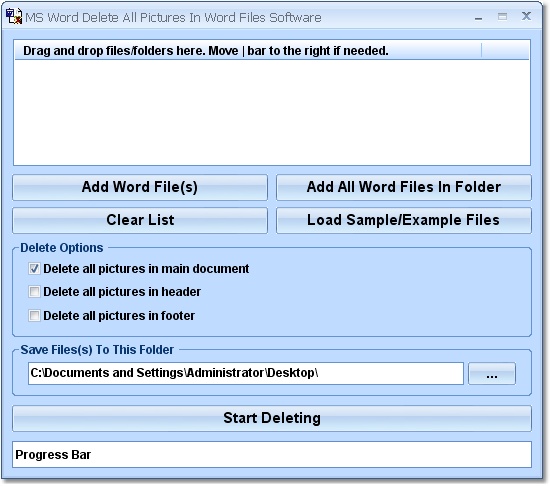 Click to view MS Word Delete All Pictures In Word Files Software 7.0 screenshot