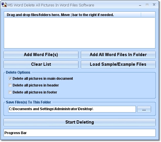 Click to view MS Word Delete All Pictures In Word Files Software 7.0 screenshot