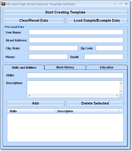 Click to view MS Word High School Resume Template Software 7.0 screenshot