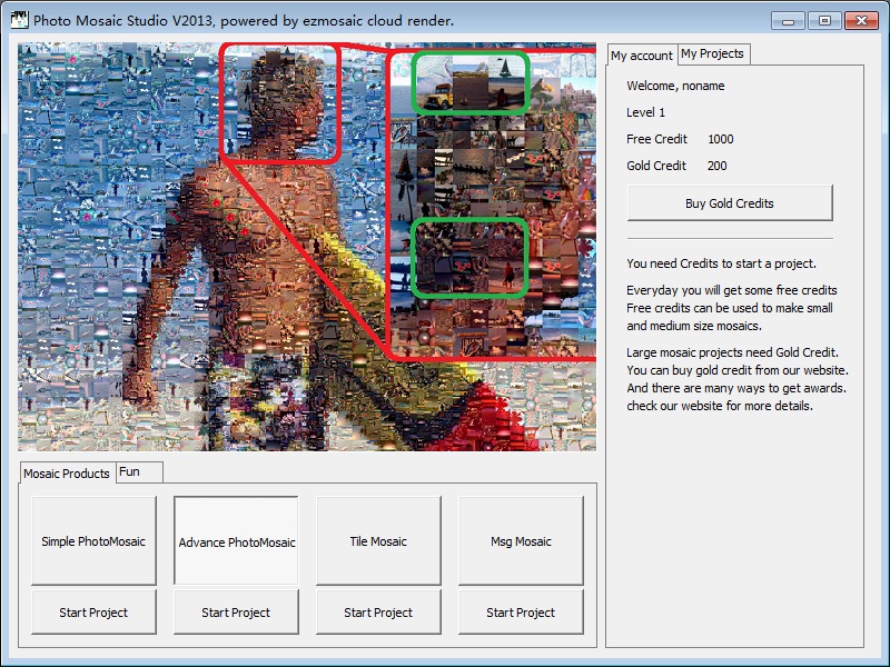 Click to view Easy Mosaic Studio 2013 b115 screenshot