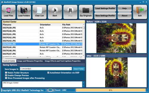 Click to view iRedSoft Image Resizer 5.11 screenshot