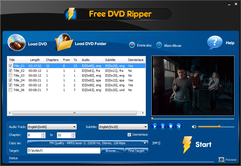 Click to view Free DVD Ripper Ultimate 3.2.5 screenshot
